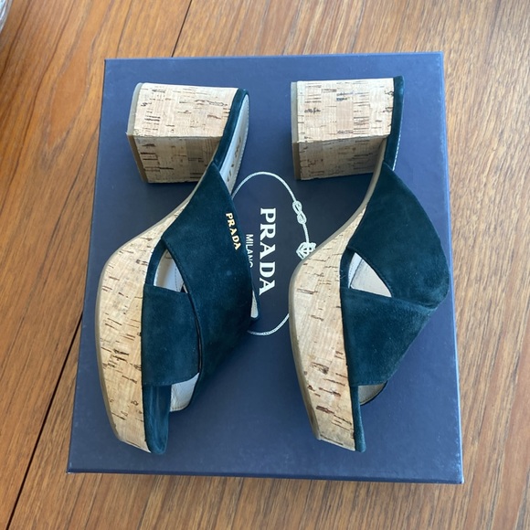 Prada Suede & Cork platform sandals - Picture 3 of 5